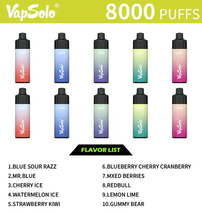 vapsolo Alpha 8000 Puffs Big Puff Disposable Vape Pen Juice Vapes