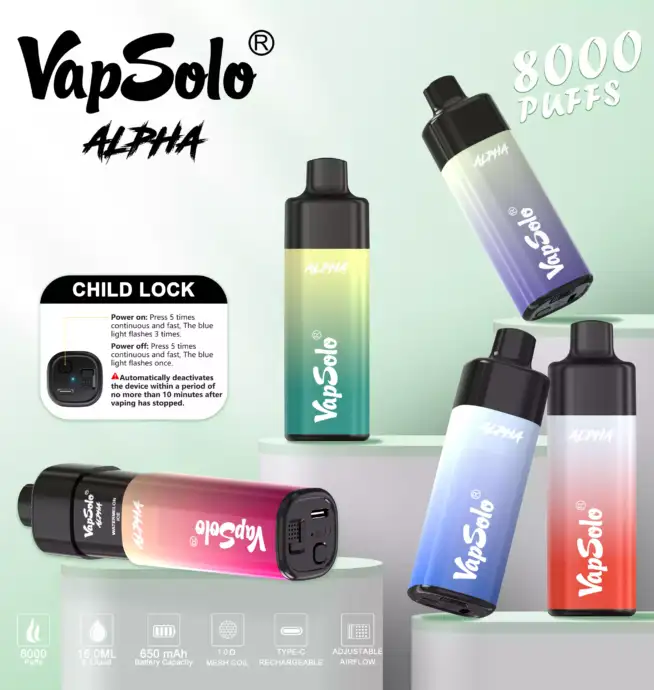 vapsolo Alpha 8000 Puffs Big Puff Disposable Vape Pen Juice Vapes