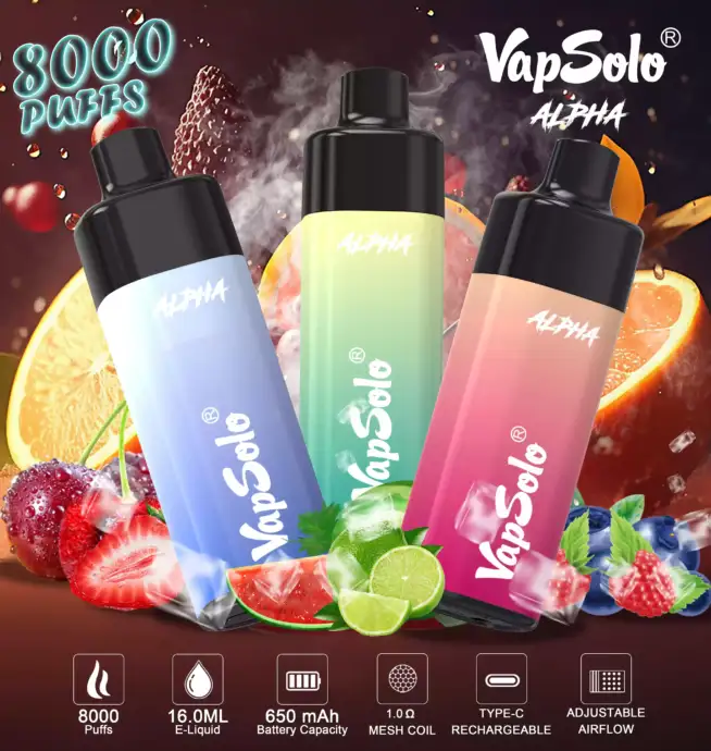 vapsolo Alpha 8000 Puffs Big Puff Disposable Vape Pen Juice Vapes