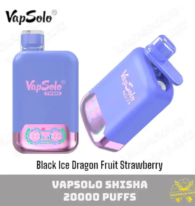 VAPSOLO Twins 20000 Puffs Disposable Vape Black Ice Dragon Fruit Strawberry