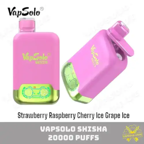 VAPSOLO Twins 20000 Puffs Disposable Vape Strawberry Raspberry Cherry lce Grape lce