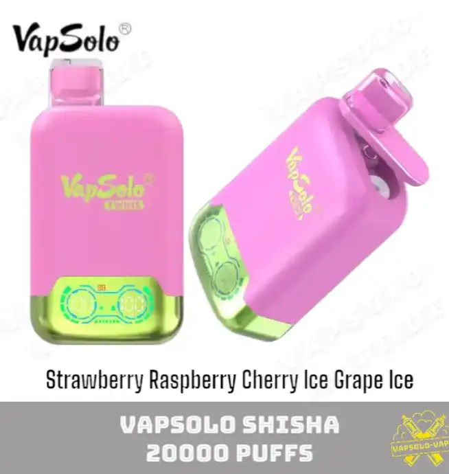 VAPSOLO Twins 20000 Puffs Disposable Vape Strawberry Raspberry Cherry lce Grape lce