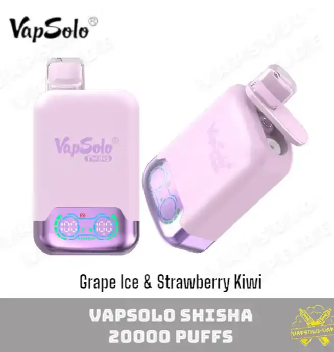 VAPSOLO Twins 20000 Puffs Grape Ice & Strawberry Kiwi Das ideale Liquid Vape für fruchtige Erfrischung
