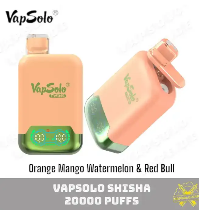 VAPSOLO Twins 20000 Puffs Orange Mango Watermelon & Red Bull